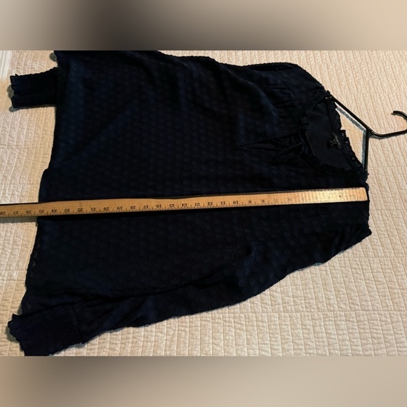 Ann Taylor Navy Blue Polka Dot Long Sleeve Blouse Sz XXL - Picture 10 of 10
